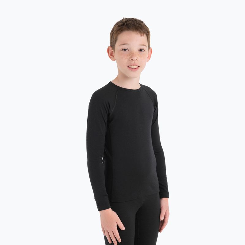 Maglia termica per bambini icebreaker 200 Oasis Crewe black 2