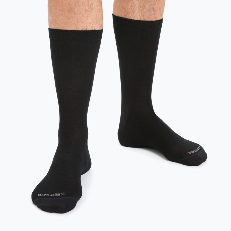 Calze da trekking Icebreaker Lifestyle Fine Gauge Crew da uomo nero 2