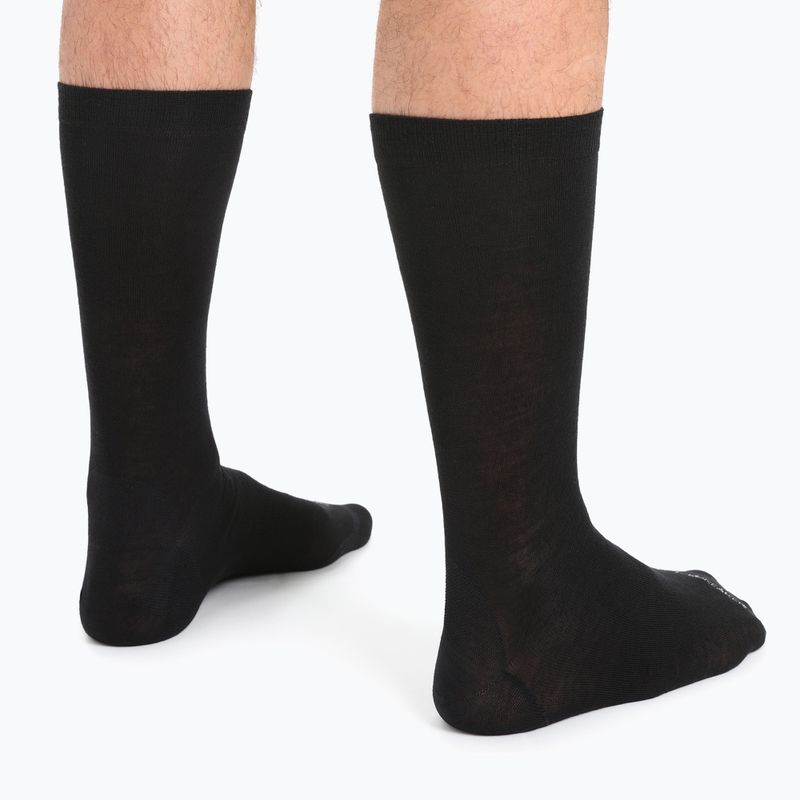 Calze da trekking Icebreaker Lifestyle Fine Gauge Crew da uomo nero 3