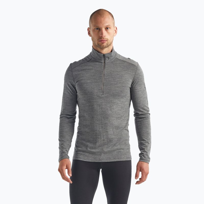 Uomo Icebreaker 200 Oasis Half Zip manica lunga termica gritstone heather