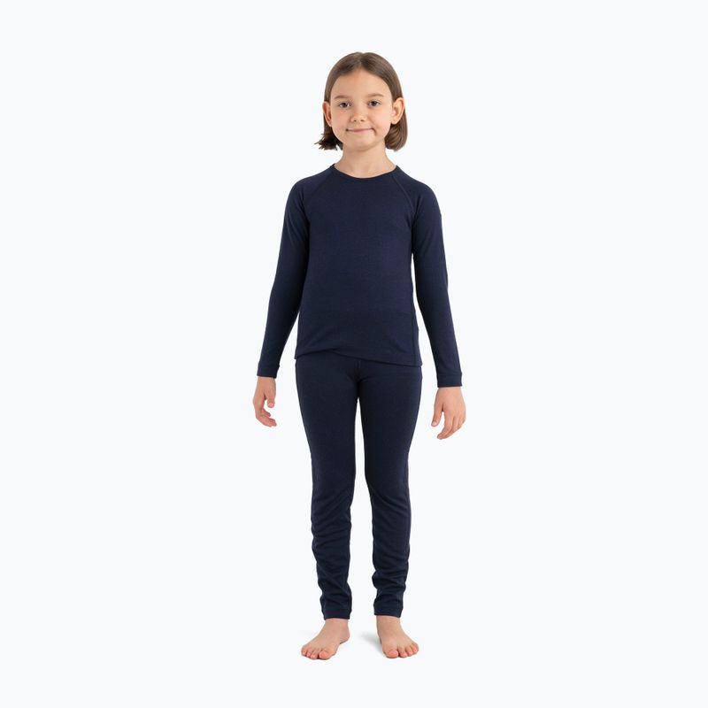 Icebreaker Bambini 200 Oasis Crewe mezzanotte navy manica lunga termoattiva 2