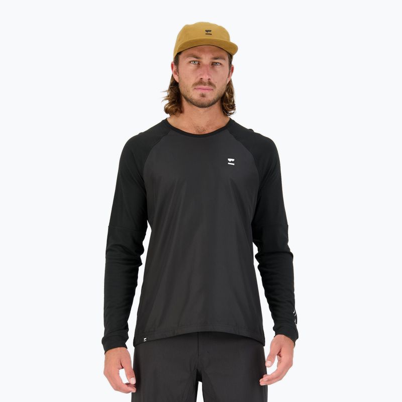 Maglia ciclismo uomo manica lunga Mons Royale Tarn Merino Shift Wind Jersey nero