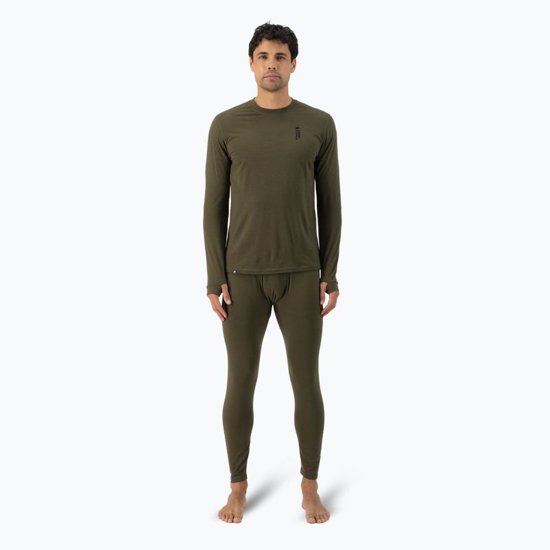 Maglia termica da uomo Mons Royale Cascade Merino Base Layer dark olive 2