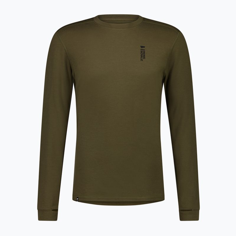 Maglia termica da uomo Mons Royale Cascade Merino Base Layer dark olive 5