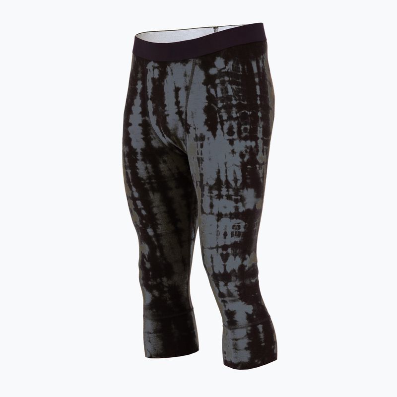 Uomo Mons Royale Cascade Merino Base Layer 3/4 pantaloni termici grigi tie dye 7