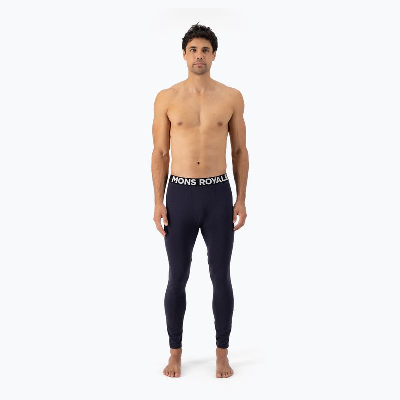 Pantaloni termici attivi da uomo Mons Royale Olympus Merino Base Layer nero 2