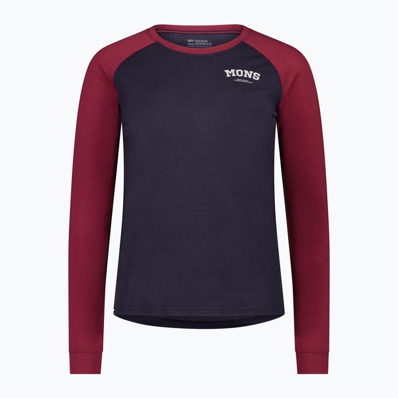 Maglia termica da donna Mons Royale Icon Raglan cherry/ 9 iron 4