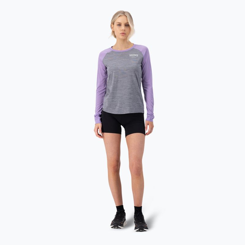 Maglia termica da donna Mons Royale Icon Raglan grey heather/ lupin 2