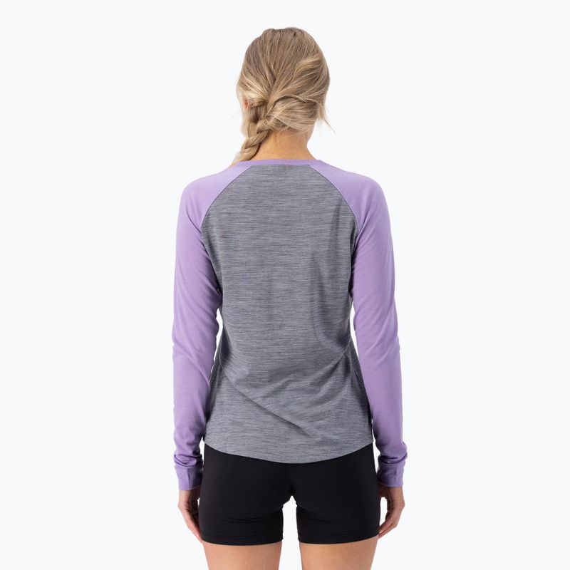 Maglia termica da donna Mons Royale Icon Raglan grey heather/ lupin 3