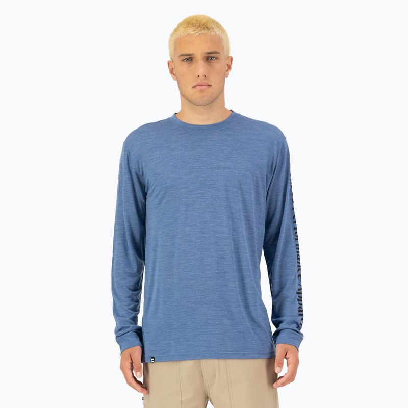 Manica lunga termica attiva da uomo Mons Royale Zephyr Tencel blu acciaio