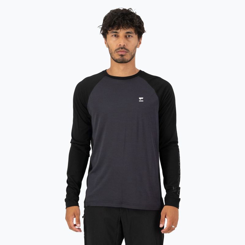 Maniche lunghe termiche da uomo Mons Royale Tarn Merino 9 ferro/nero