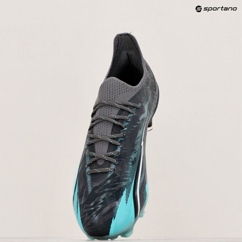 PUMA Ultra Ultimate Rush FG/AG forte grigio/puma bianco/electro aqua scarpe da calcio 15