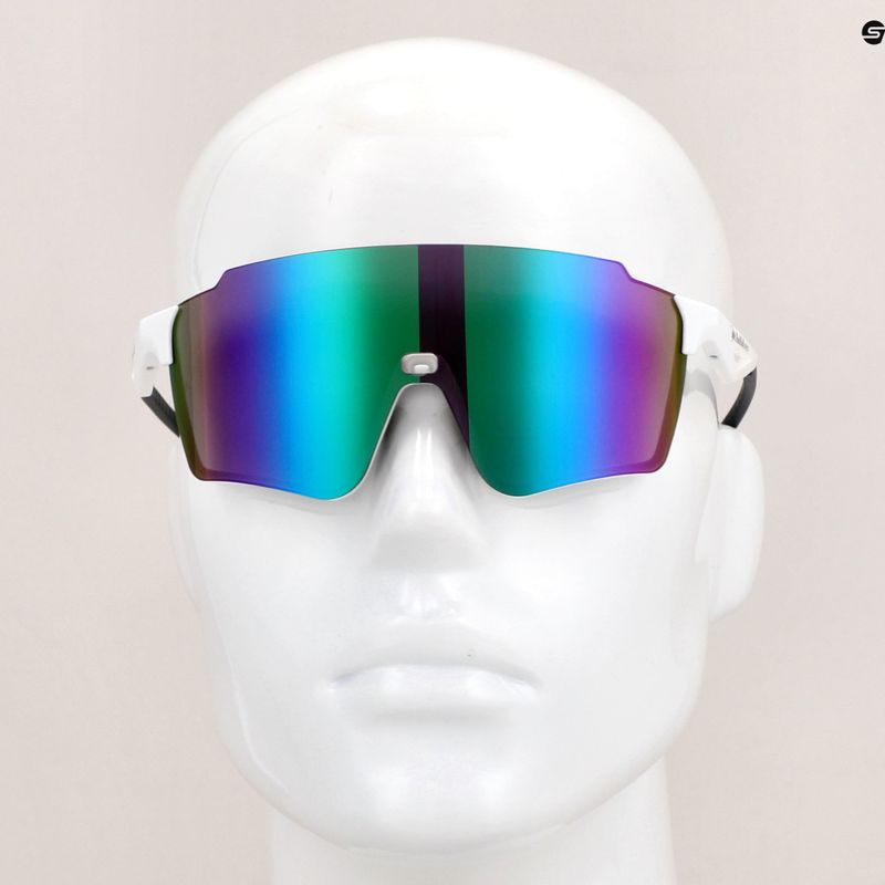 Occhiali da sole Red Bull SPECT Stun bianco/fumo lucido con specchio verde-viola 9