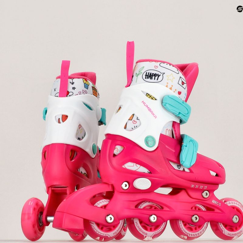 HUMBAKA Starjet LED pattini a rotelle per bambini 3in1 rosa 32