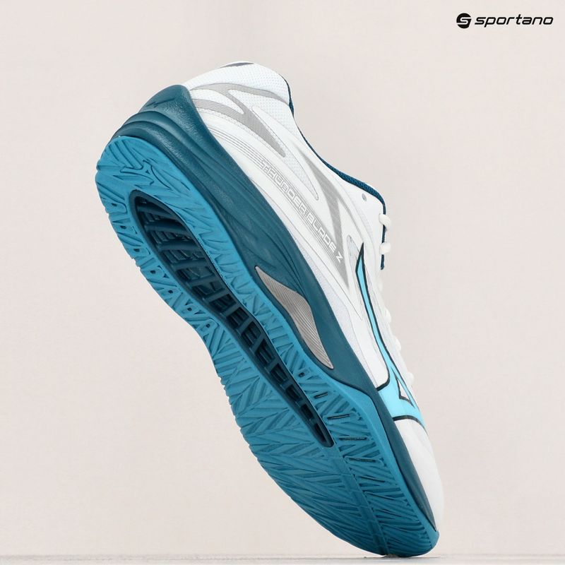 Scarpe da pallavolo da uomo Mizuno Thunder Blade Z bianco/blu marina/argento 9