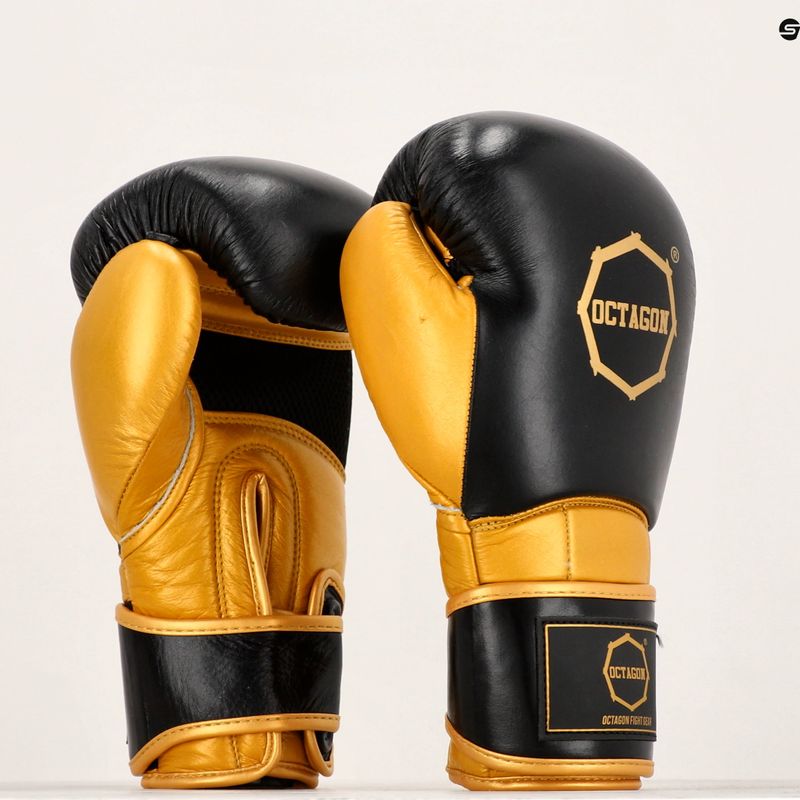 Guantoni da boxe Octagon Prince nero/oro 7