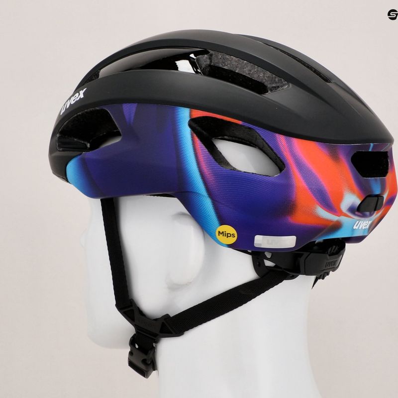 Casco da bici UVEX Rise Pro MIPS nero/galaxy opaco 12