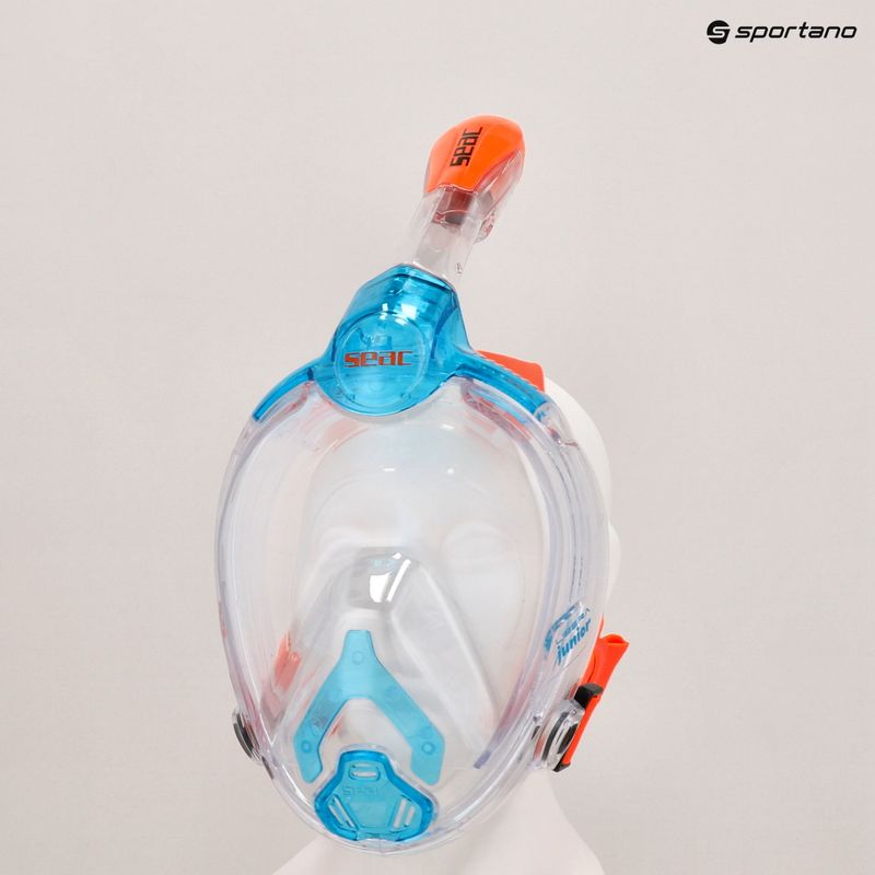 SEAC Libera acquamarina/arancio maschera integrale per bambini per lo snorkeling 7