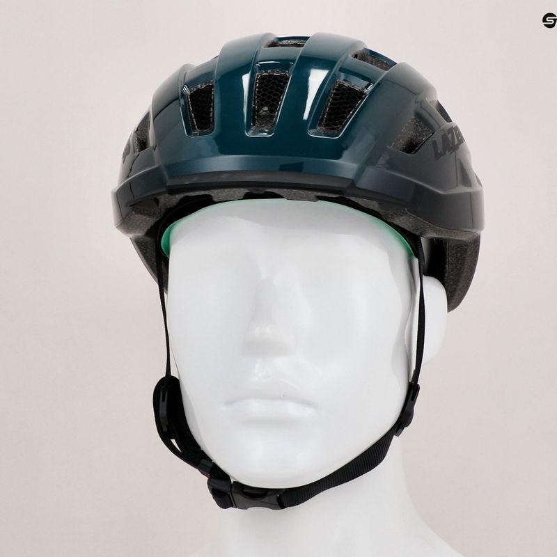 Casco da bicicletta Lazer Codax KinetiCore + net verde scuro/nero 8