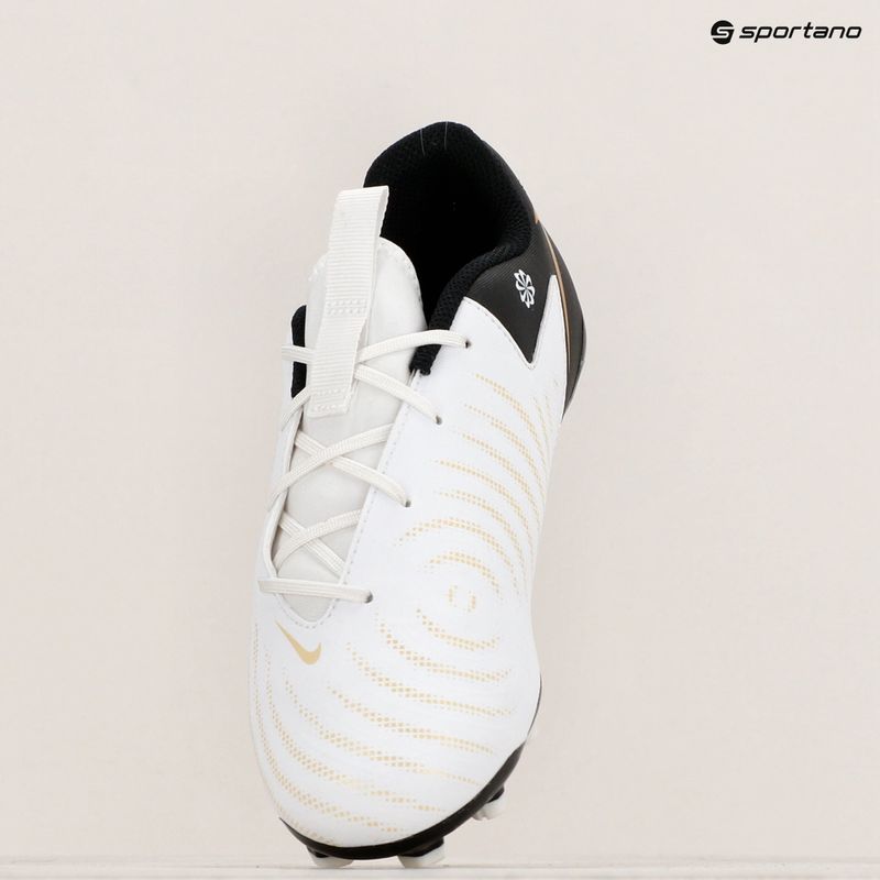 Scarpe da calcio Nike Phantom GX II Academy FG/MG Junior bianco/oro metallizzato/nero per bambini 9