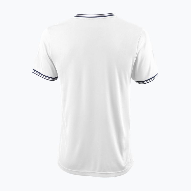 Camicia da tennis Wilson Team II High con scollo a V da uomo, bianco WRA794102 2