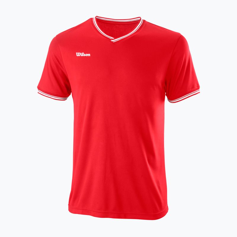 Camicia da tennis Wilson Team II High V-Neck Uomo Rosso WRA794103
