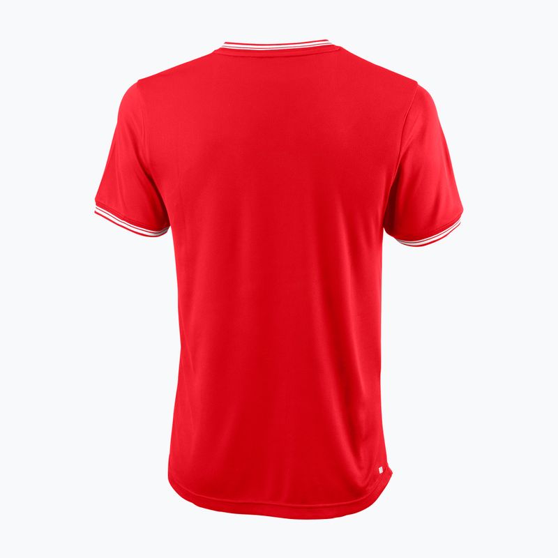 Camicia da tennis Wilson Team II High V-Neck Uomo Rosso WRA794103 2