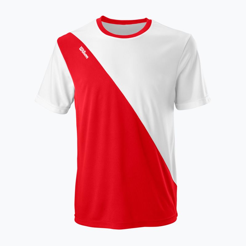 Maglietta da tennis da uomo Wilson Team II Crew bianco e rosso WRA794002