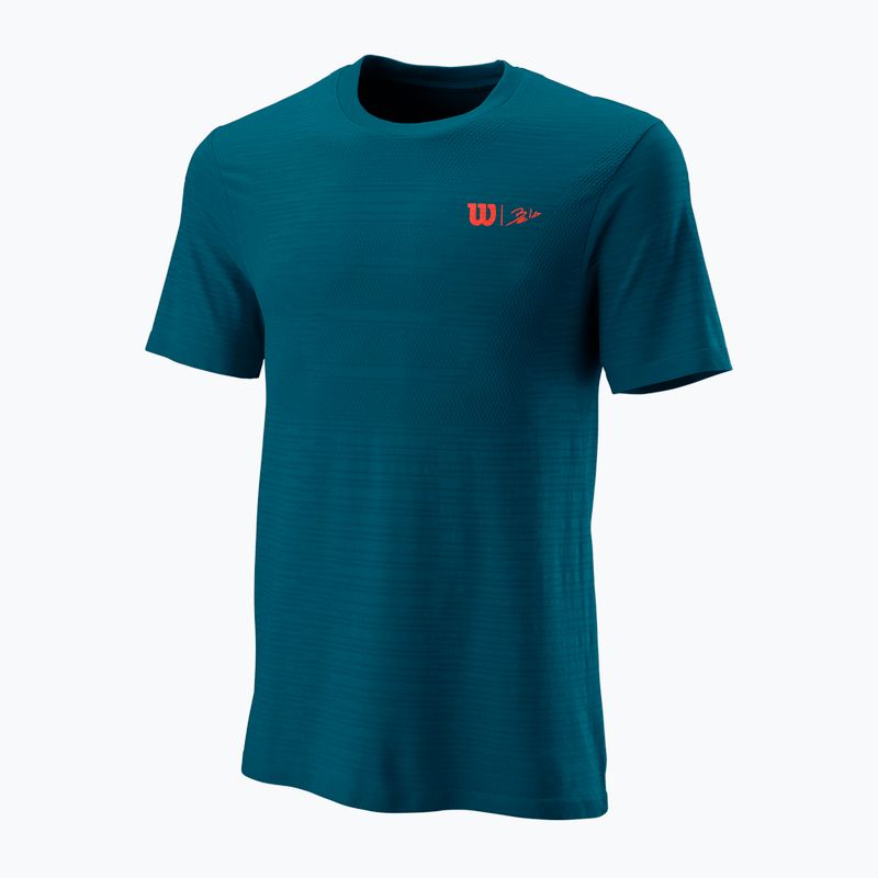 Camicia da tennis da uomo Wilson Bela SMLS Crew III blu WRA813001