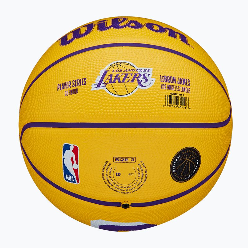 Pallacanestro Wilson NBA Player Icon Mini Lebron giallo taglia 3 bambini 6