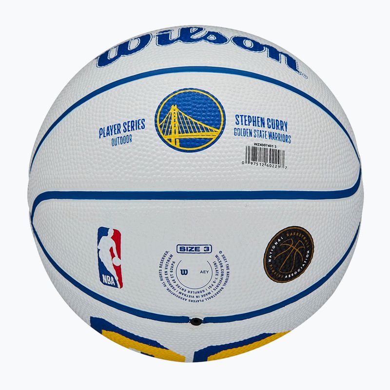 Pallacanestro da bambino Wilson NBA Player Icon Mini Curry bianco taglia 3 6