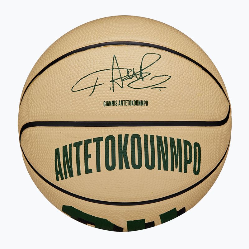 Wilson NBA Player Icon Mini Giannis verde/beige taglia 3 basket bambino
