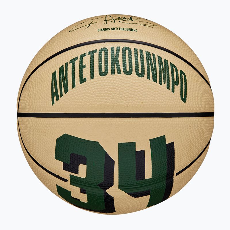 Wilson NBA Player Icon Mini Giannis verde/beige taglia 3 basket bambino 2
