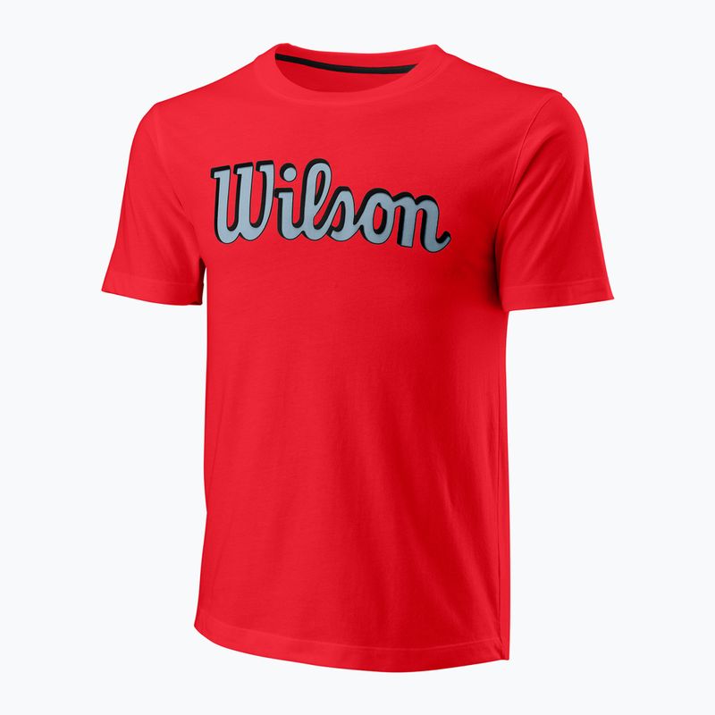 Maglietta da tennis da uomo Wilson Script Eco Cotton Tee wilson red