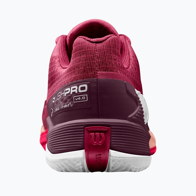 Scarpe da tennis da donna Wilson Rush Pro 4.0 Clay rosso barbabietola/bianco/pesca tropicale 7