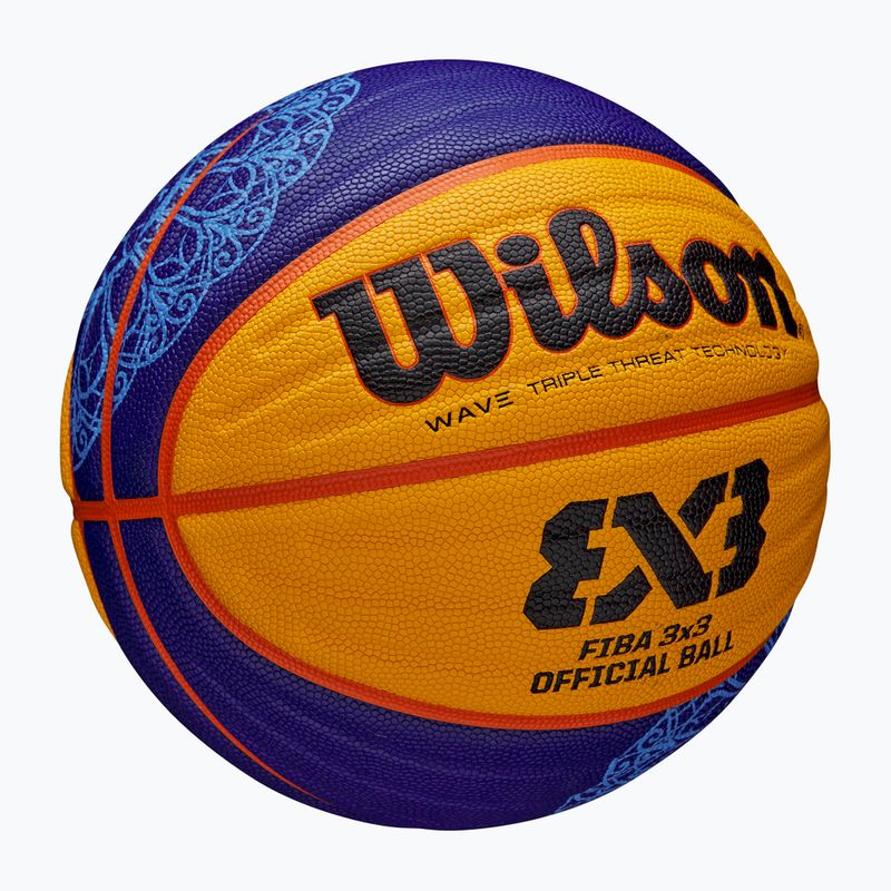 Wilson Fiba 3x3 Game Ball Paris Retail basket 2024 blu/giallo misura 6 4
