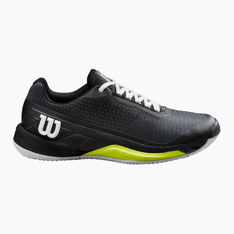 Scarpe da tennis da uomo Wilson Rush Pro 4.0 Clay nero/bianco/giallo sicurezza 9