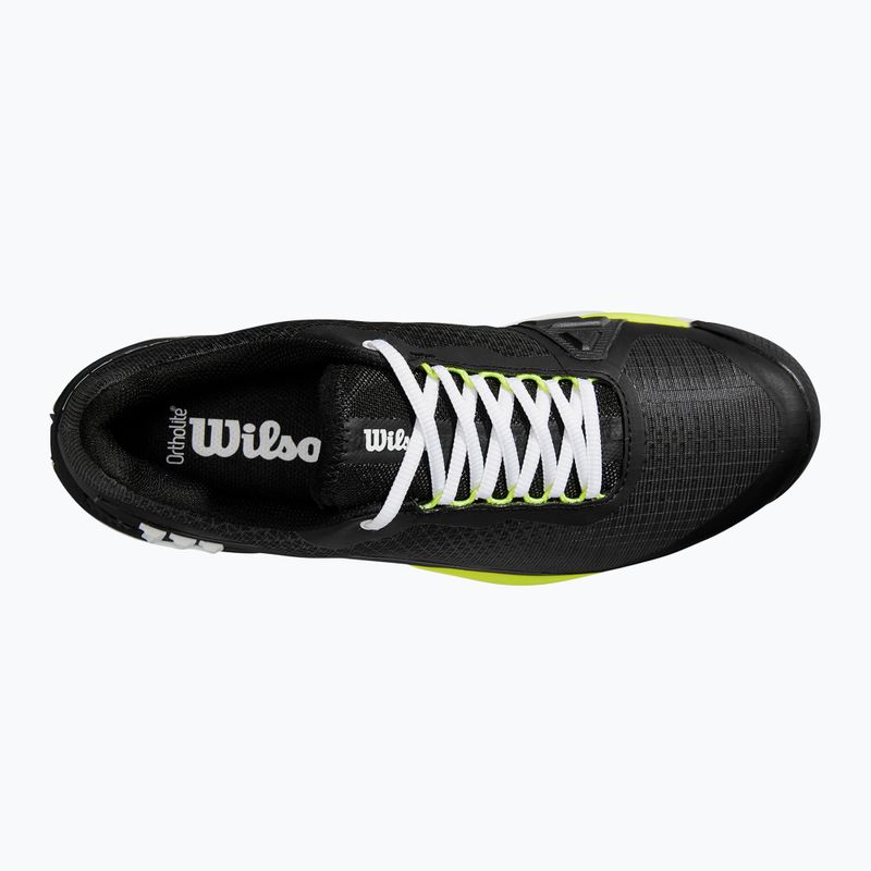 Scarpe da tennis da uomo Wilson Rush Pro 4.0 Clay nero/bianco/giallo sicurezza 12