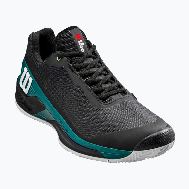 Scarpe da tennis Wilson Rush Pro 4.0 Blade Clay da uomo nero/nero/verde scuro 8