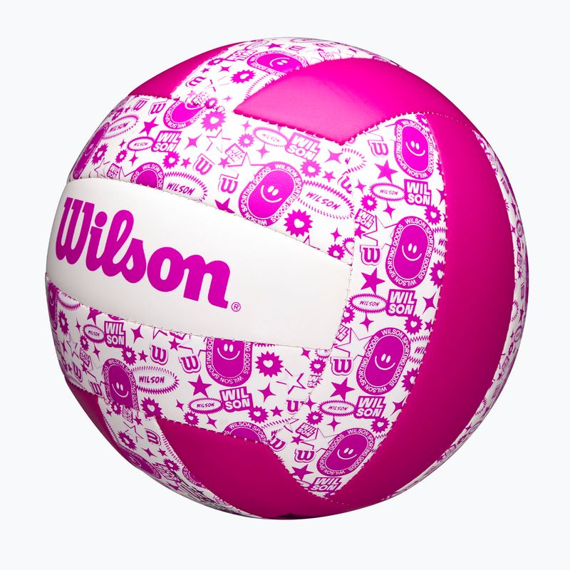Pallone da pallavolo Wilson Stamp purple/white misura 5 3