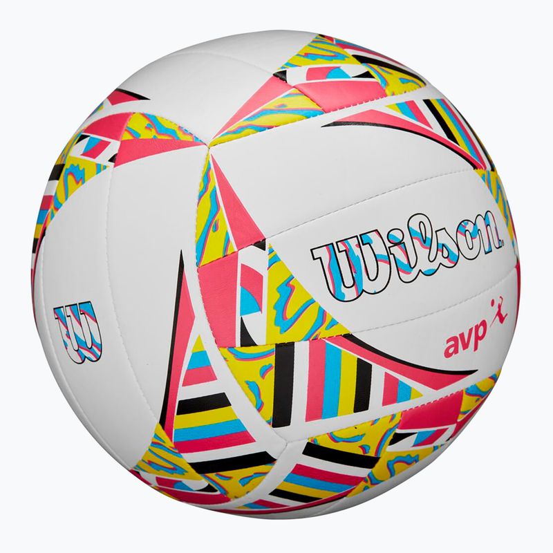 Wilson AVP Movement beach volley bianco/rosa/giallo taglia 5 2