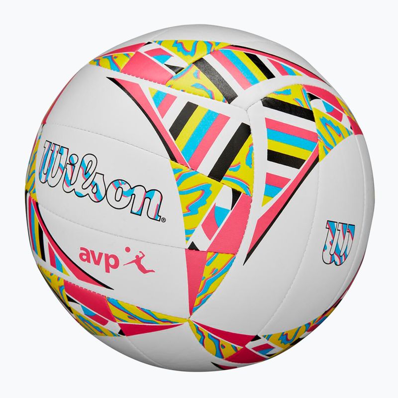 Wilson AVP Movement beach volley bianco/rosa/giallo taglia 5 4