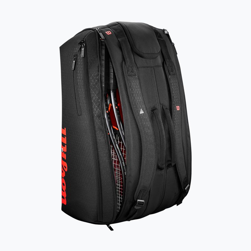 Borsa da tennis Wilson Clash V3 Super Tour nero/infrarossi 4