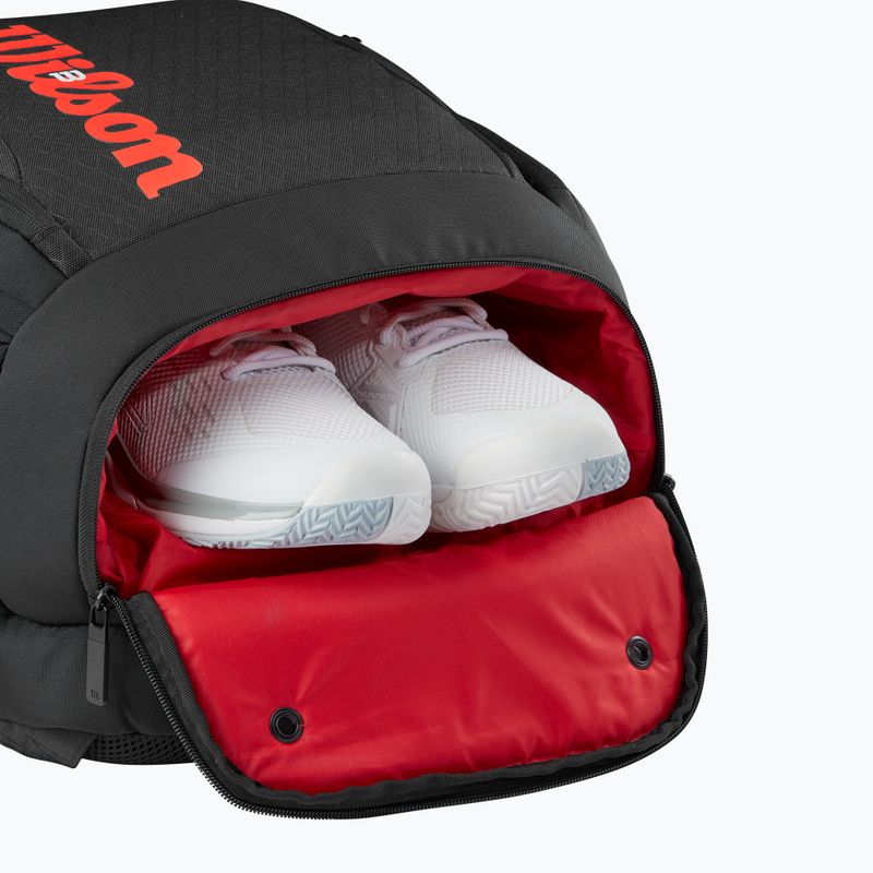 Zaino da tennis Wilson Clash V3 Super Tour nero/infrarosso 10