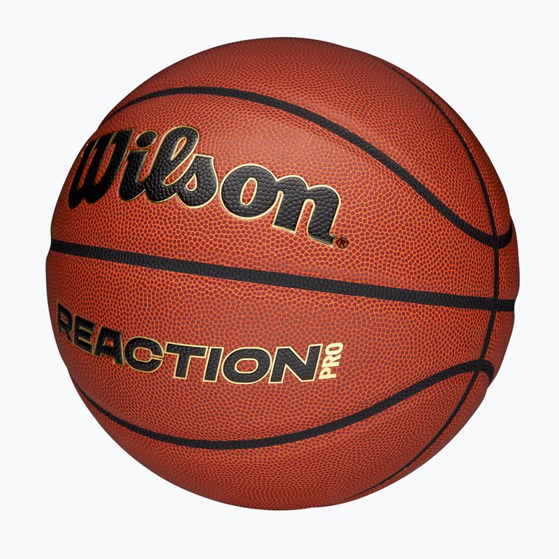 Pallone da basket Wilson Reaction Pro brown/gold misura 7 3