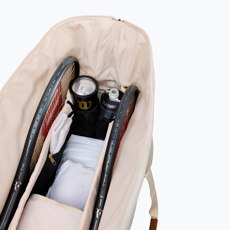 Borsa da tennis Wilson Roger Federer Lawn Practice Duffel 6Pk cream 3