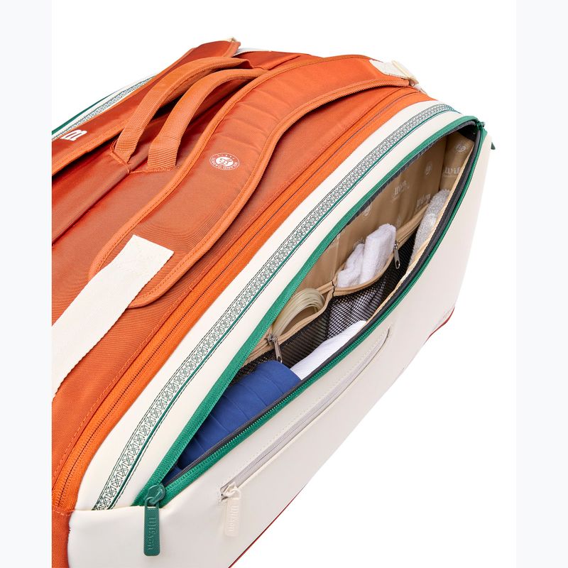 Borsa da tennis Wilson Roland Garros Super Tour 9Pk 2026 cream/clay/green 7