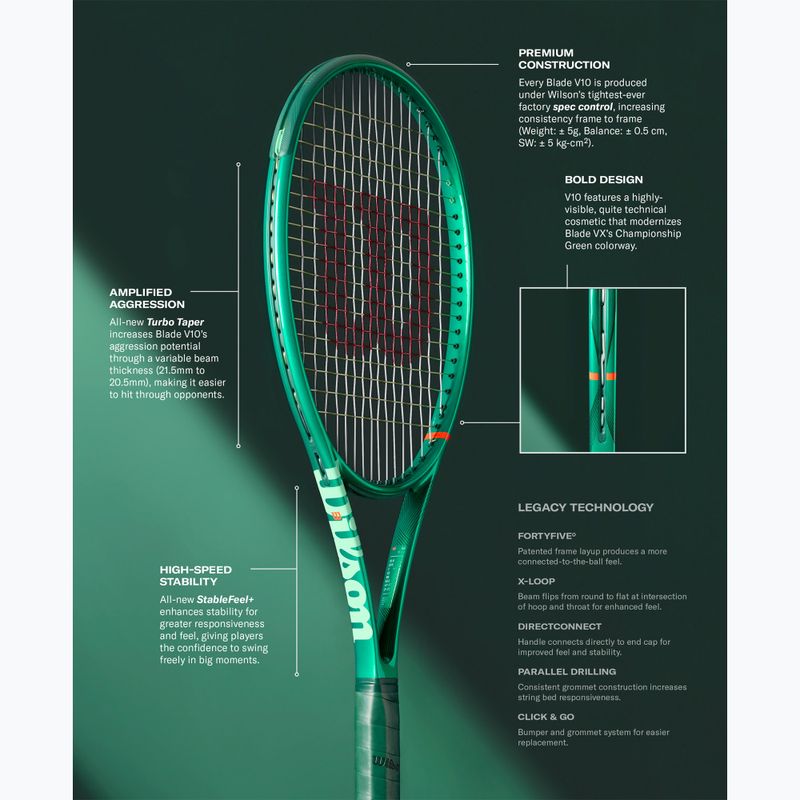 Racchetta da tennis per bambini Wilson Blade Jr 26 V10 green 8