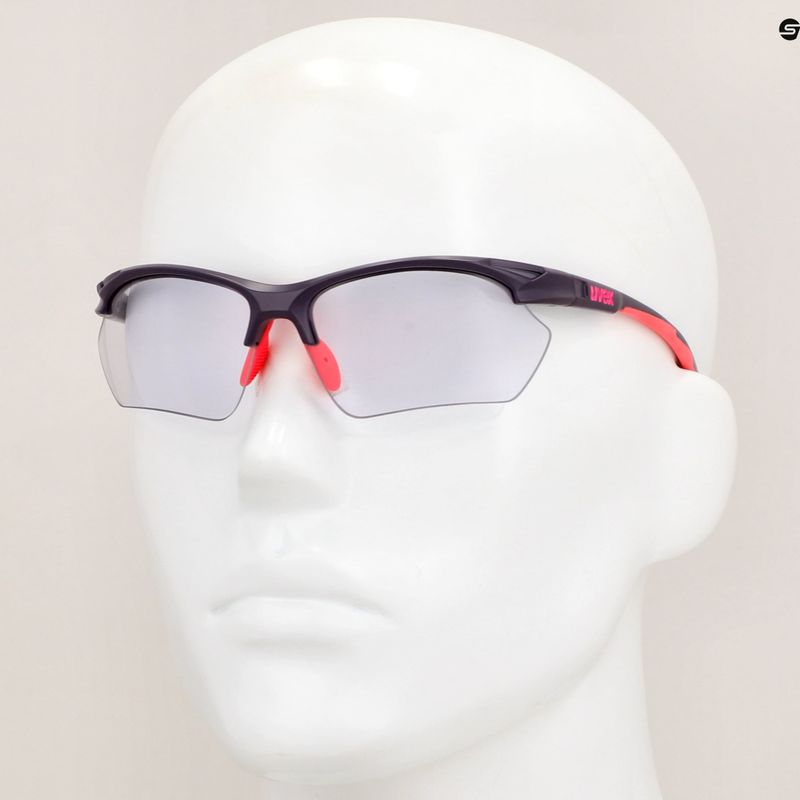 Occhiali da sole UVEX Sportstyle 802 Small V viola rosa opaco/fumo 7