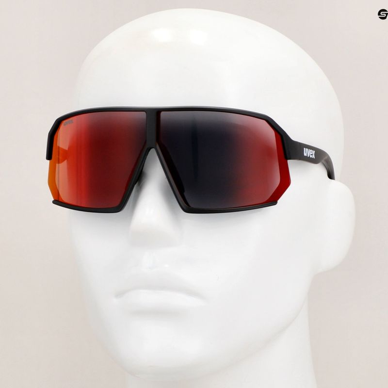 Occhiali da sole UVEX Sportstyle 237 nero opaco/rosso specchiato 7